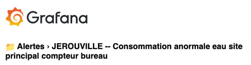 Alerte Grafana - consommation anormale eau