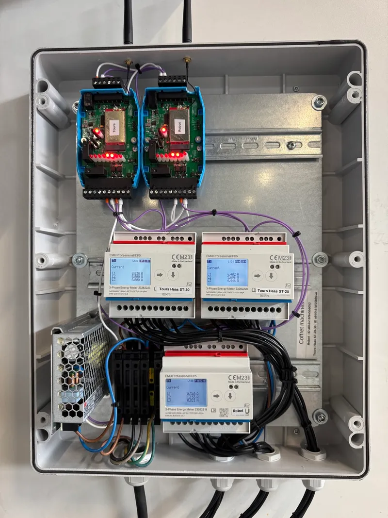 Coffret IoT tours CNC avec compteurs EMU