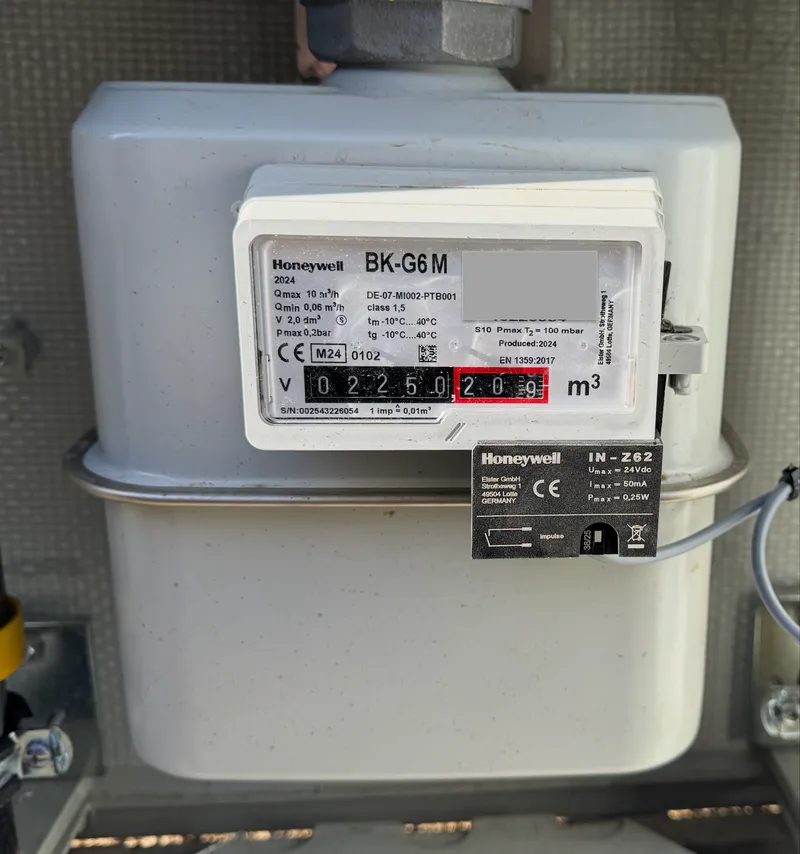 Compteur gaz industriel équipé pour la télémétrie sans fil