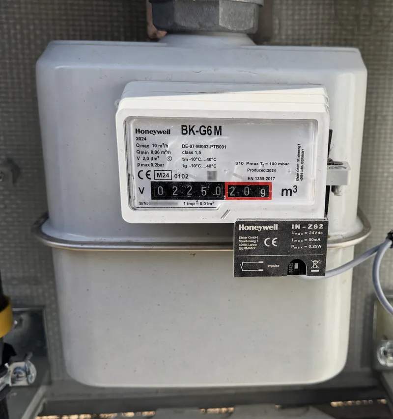 Compteur gaz industriel équipé pour la télémétrie sans fil